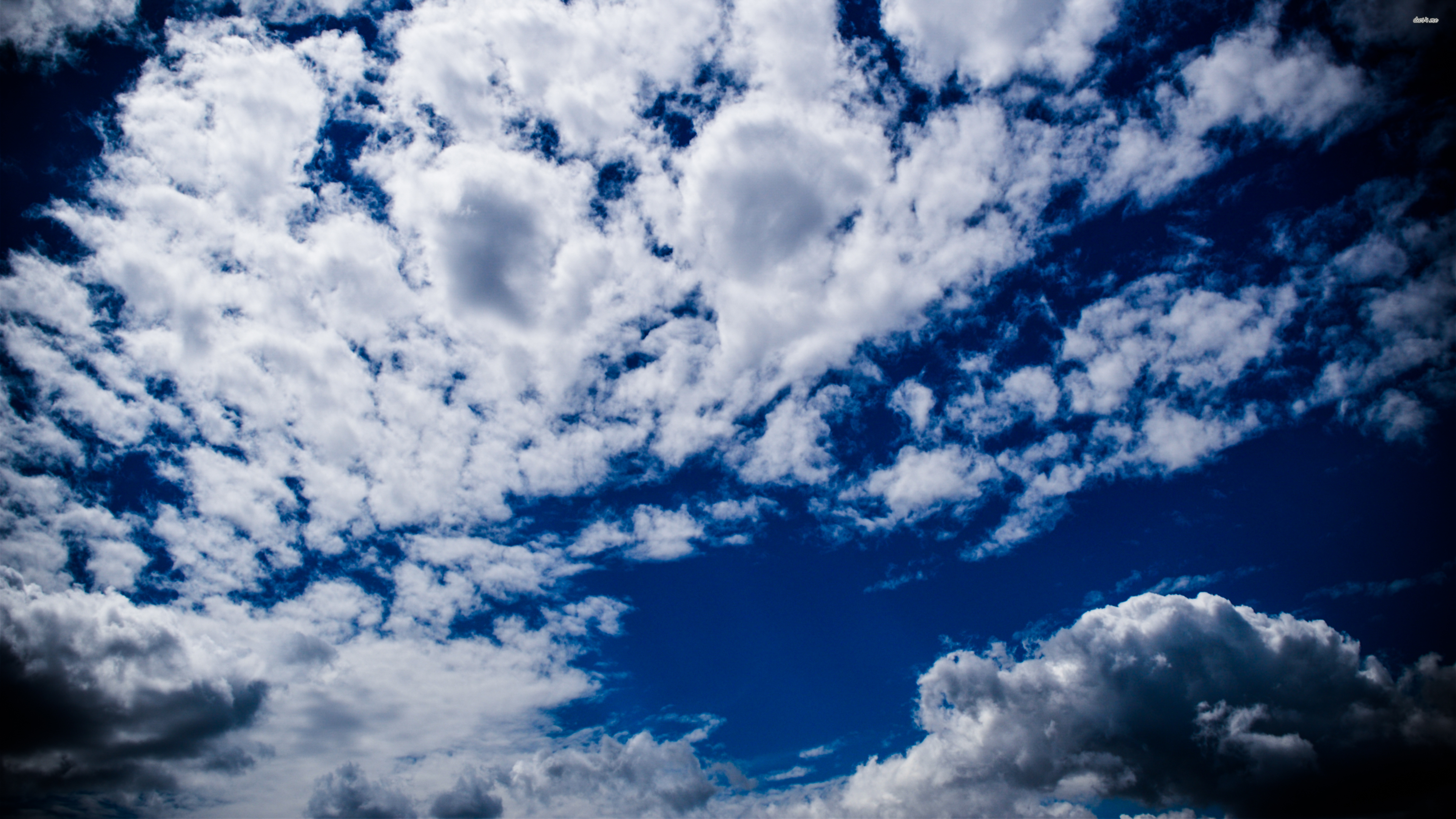 Fluffy Clouds On The Deep Blue Sky Wallpaper , HD Wallpaper & Backgrounds