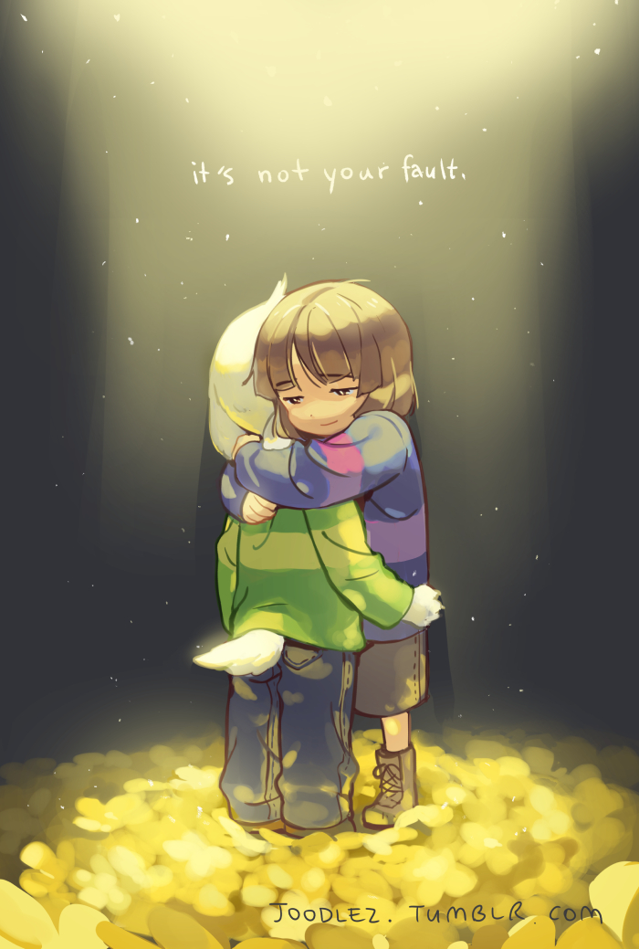 View Fullsize Undertale Image - Frisk And Asriel Hug , HD Wallpaper & Backgrounds