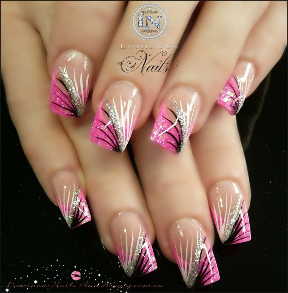 Pink Nails E29886nailse29886 Wallpaper Nail Art Design - Nail Art Glitter Design , HD Wallpaper & Backgrounds