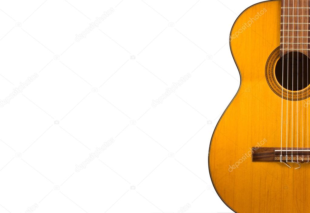 Classical Guitar Wallpaper Isolated On White Background - Sfondo Chitarra , HD Wallpaper & Backgrounds