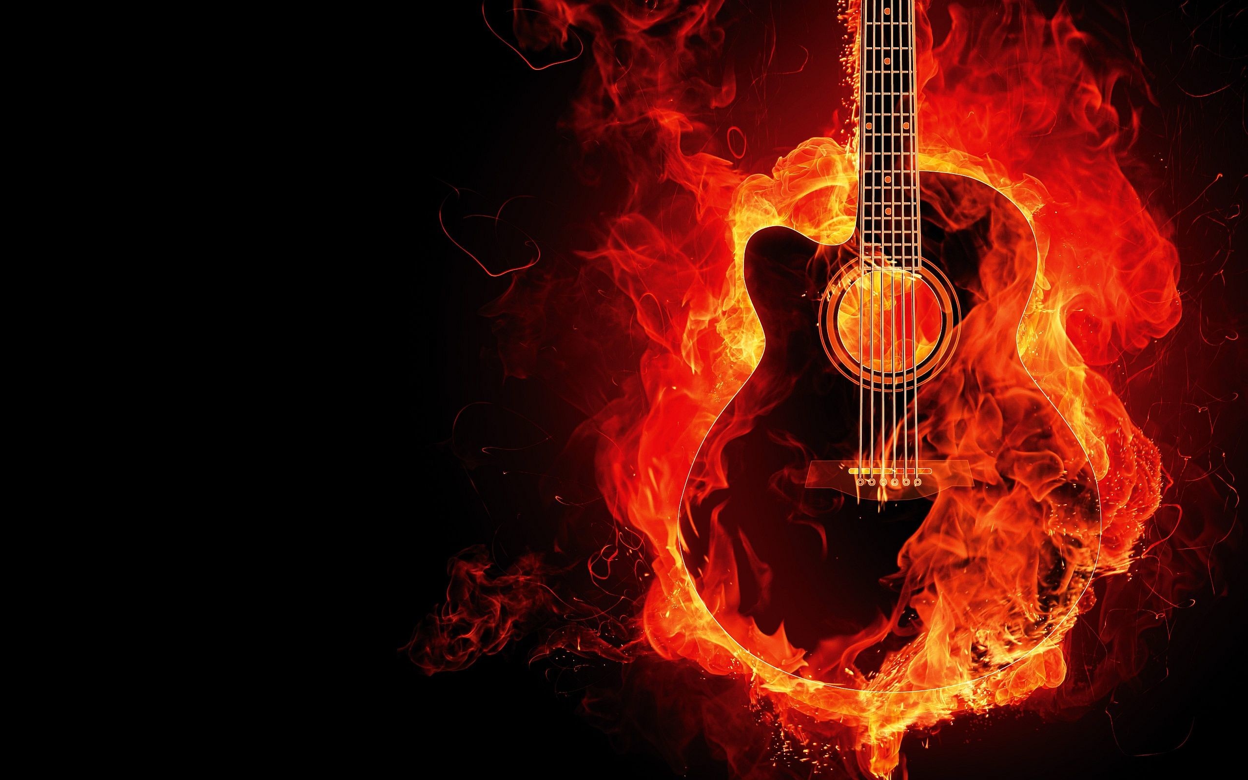 New Guitar - Guitar In Fire , HD Wallpaper & Backgrounds