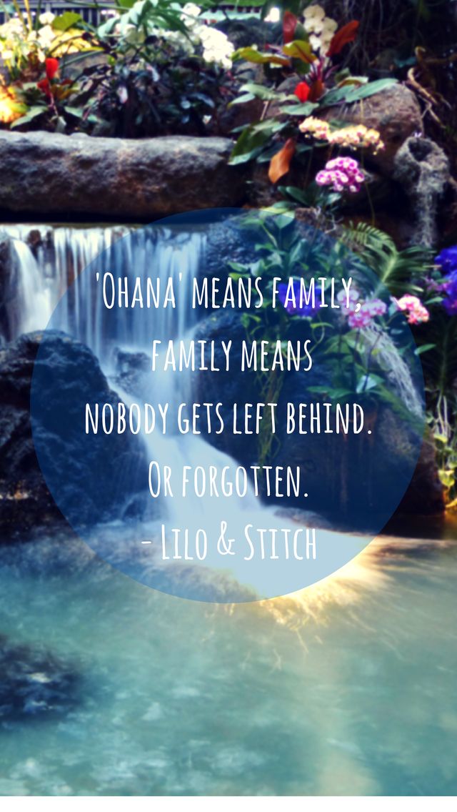 Ohana Iphone Wallpapers Tumblr - Disney Phone Wallpaper Quotes , HD Wallpaper & Backgrounds