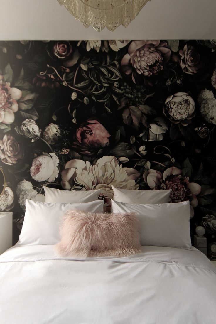 More 6 Floral Bedroom Wallpaper Creative - Dark Floral Wallpaper Bedroom , HD Wallpaper & Backgrounds