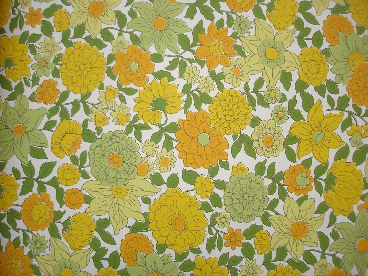 70s - Yellow Floral Desktop Background , HD Wallpaper & Backgrounds