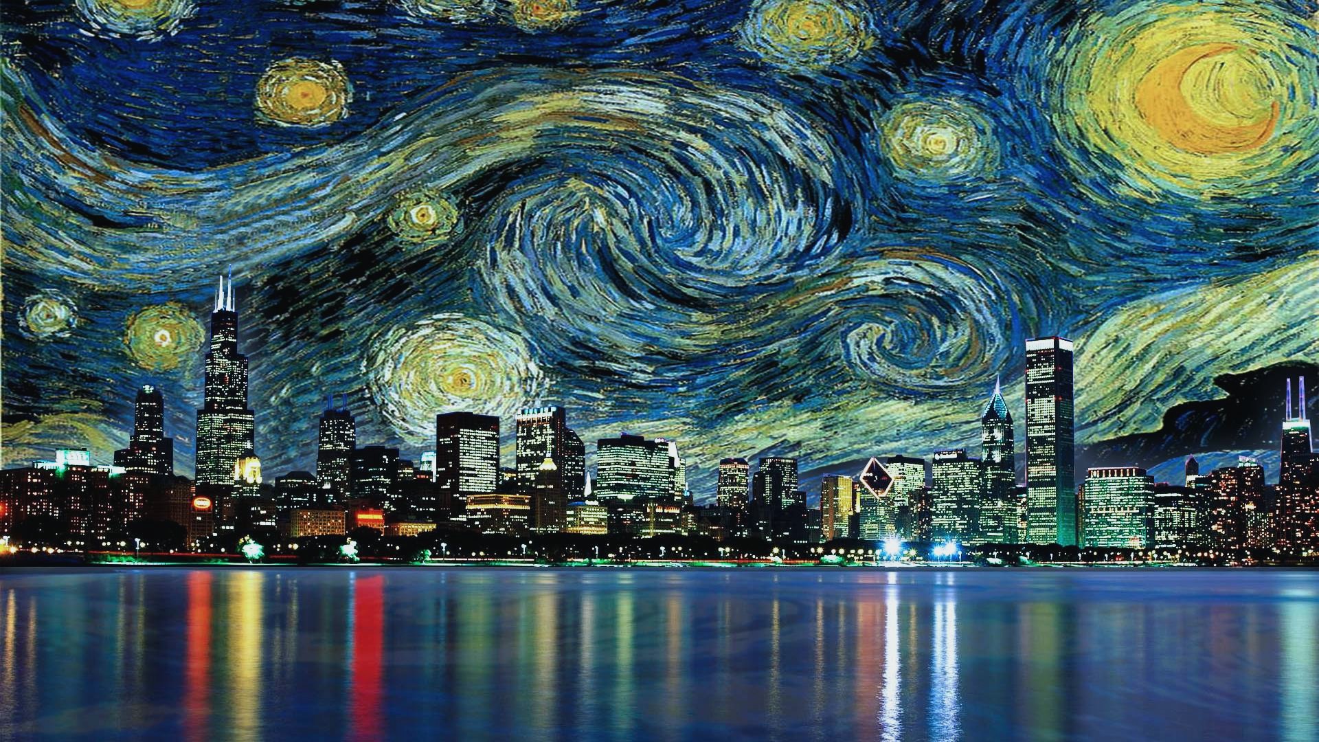 Wallpaper* City Guide On The App Store - Van Gogh Starry Night City , HD Wallpaper & Backgrounds