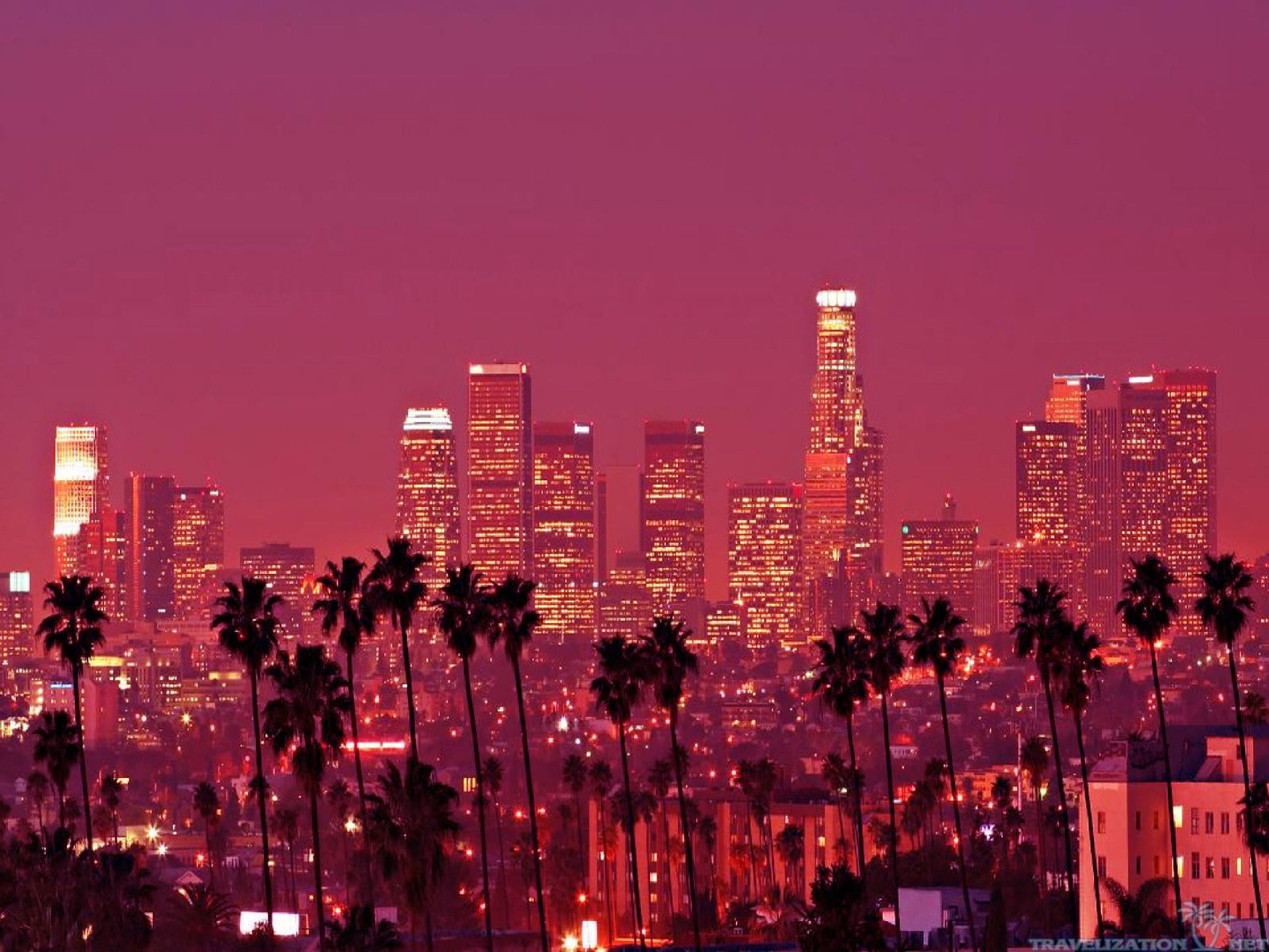 Los Angeles Skyline Background , HD Wallpaper & Backgrounds