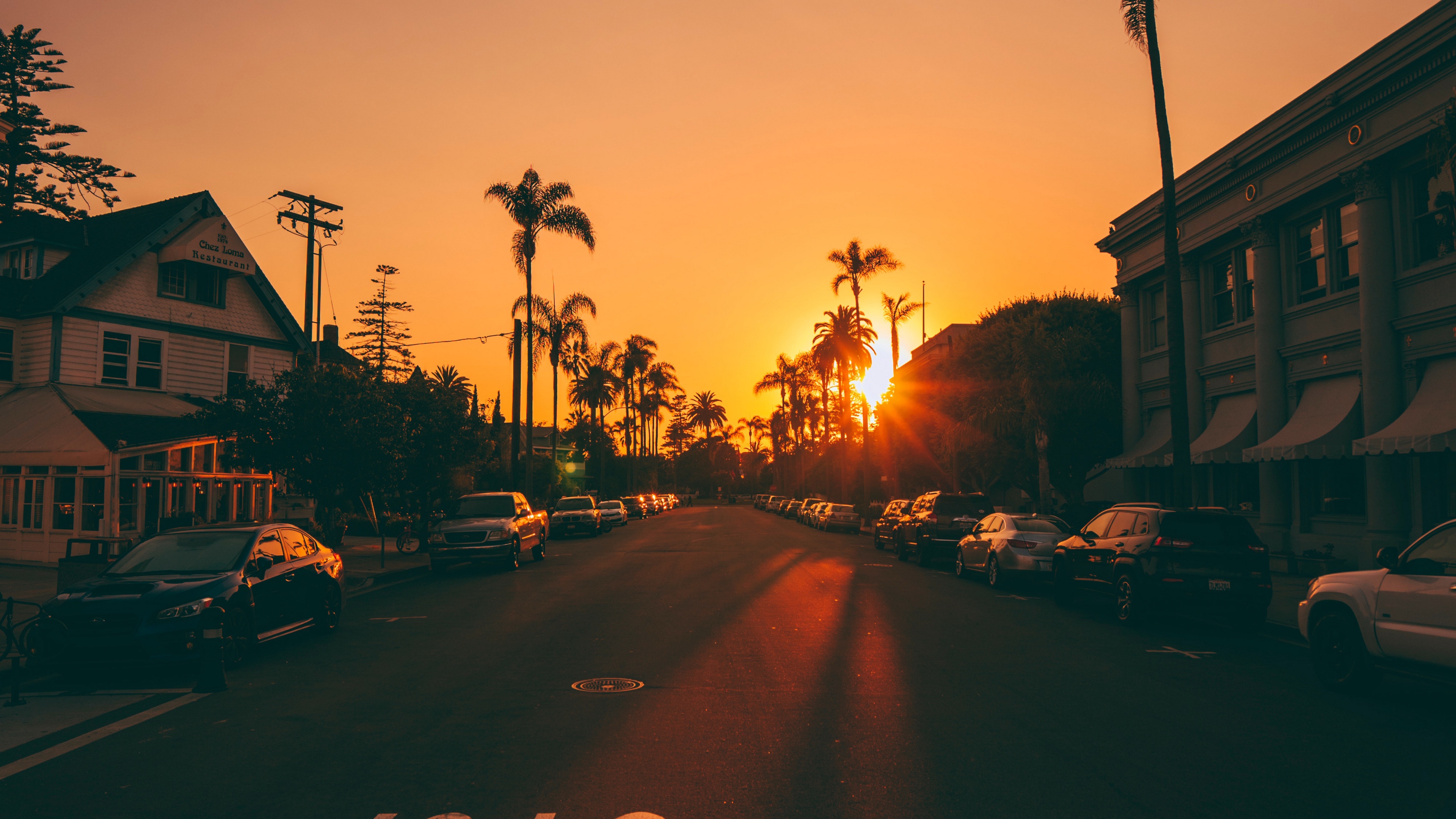 Wallpaper Street, Sunset, Palm Trees, Road, Road Signs, - Palm Trees They Told Me , HD Wallpaper & Backgrounds