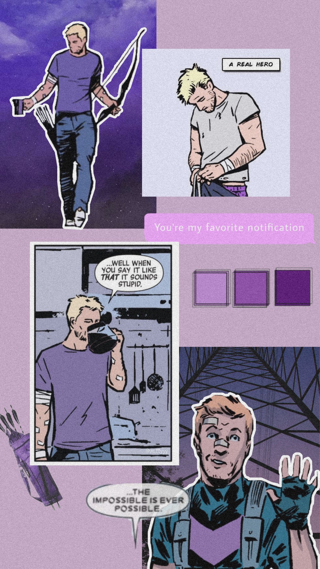 Hawkeye 💜 - Comics , HD Wallpaper & Backgrounds