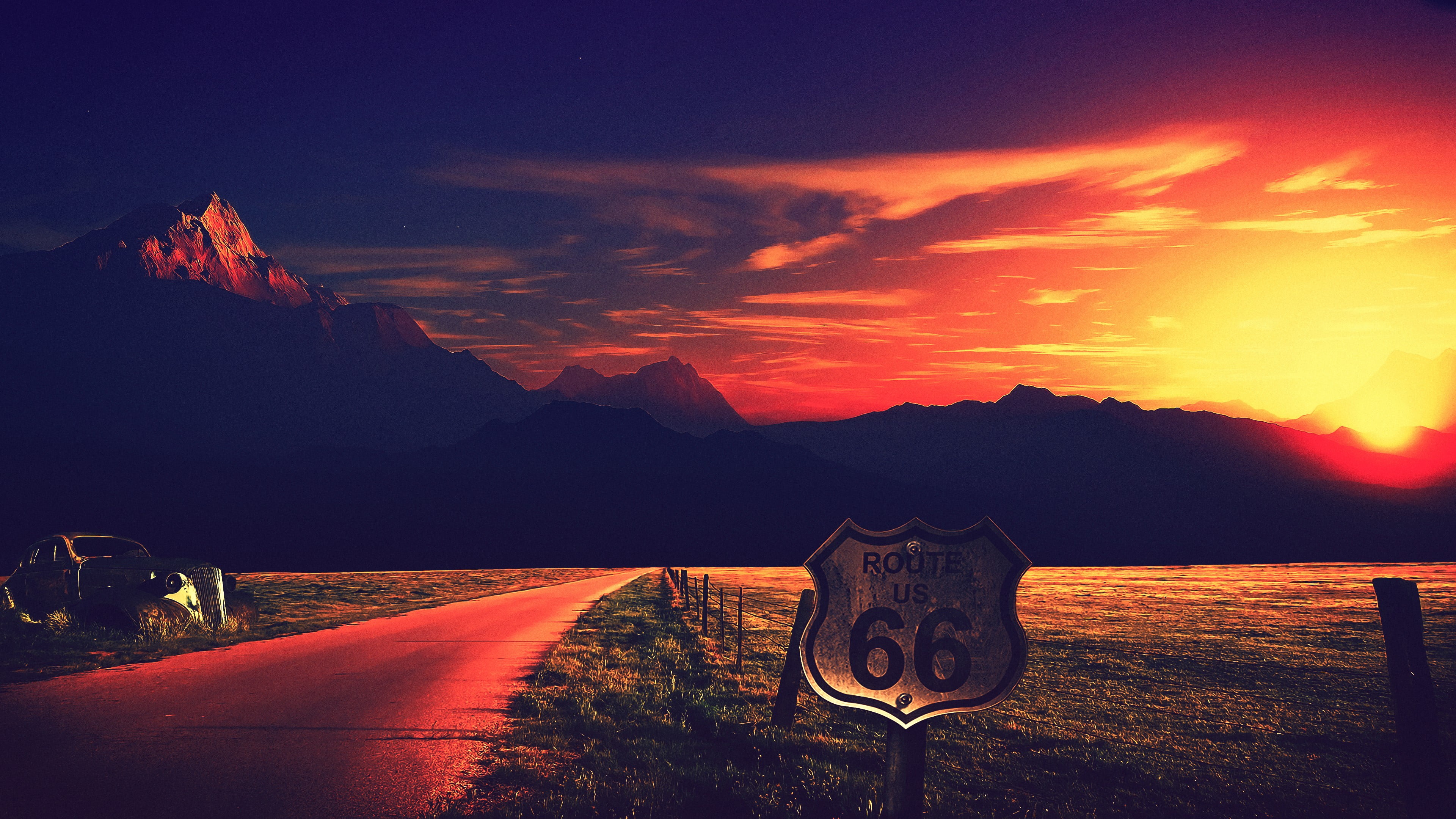 Route 66 Wallpaper 4k , HD Wallpaper & Backgrounds