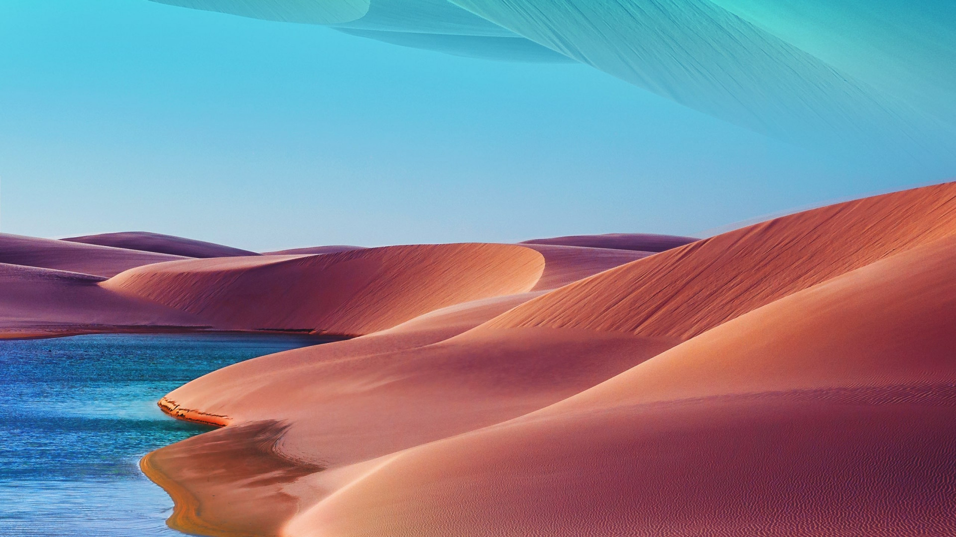 Desert Dunes, Lake, Blue Sky, Hot Day Wallpaper - Samsung M10 Wallpaper Full Hd , HD Wallpaper & Backgrounds