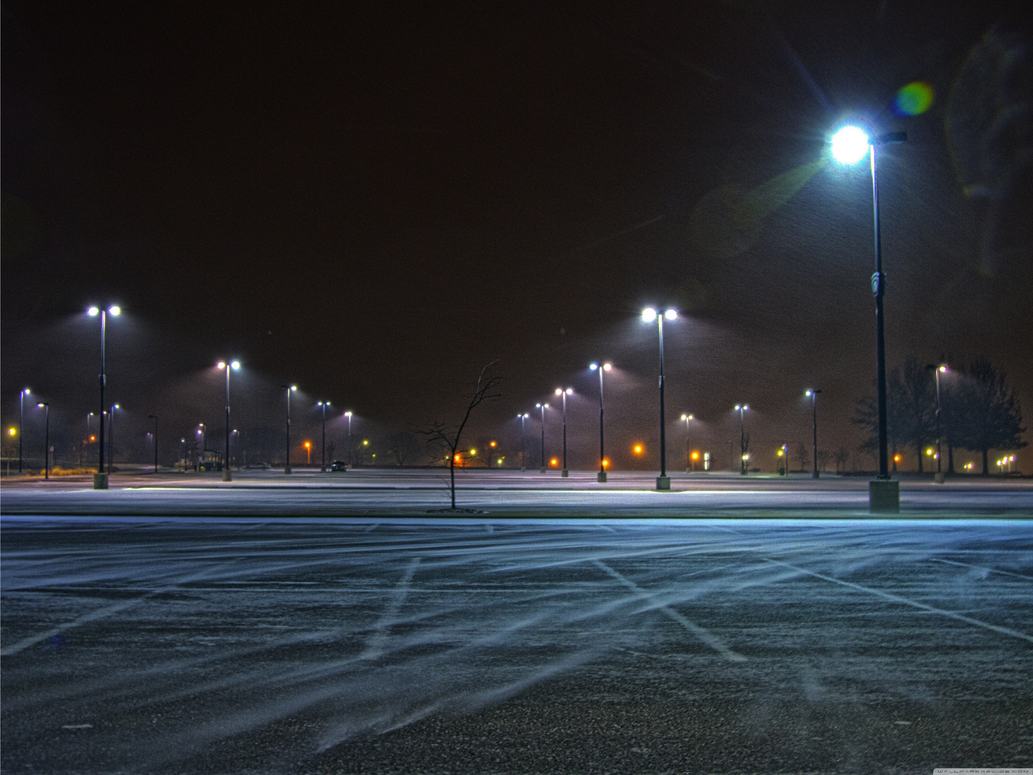 Parking Lot Wallpaper - Parking Lot At Night , HD Wallpaper & Backgrounds