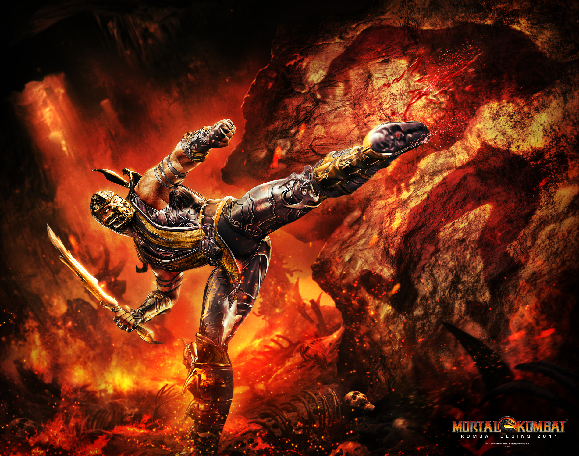 Mortal Kombat Wallpaper - Scorpion Mortal Kombat Home , HD Wallpaper & Backgrounds