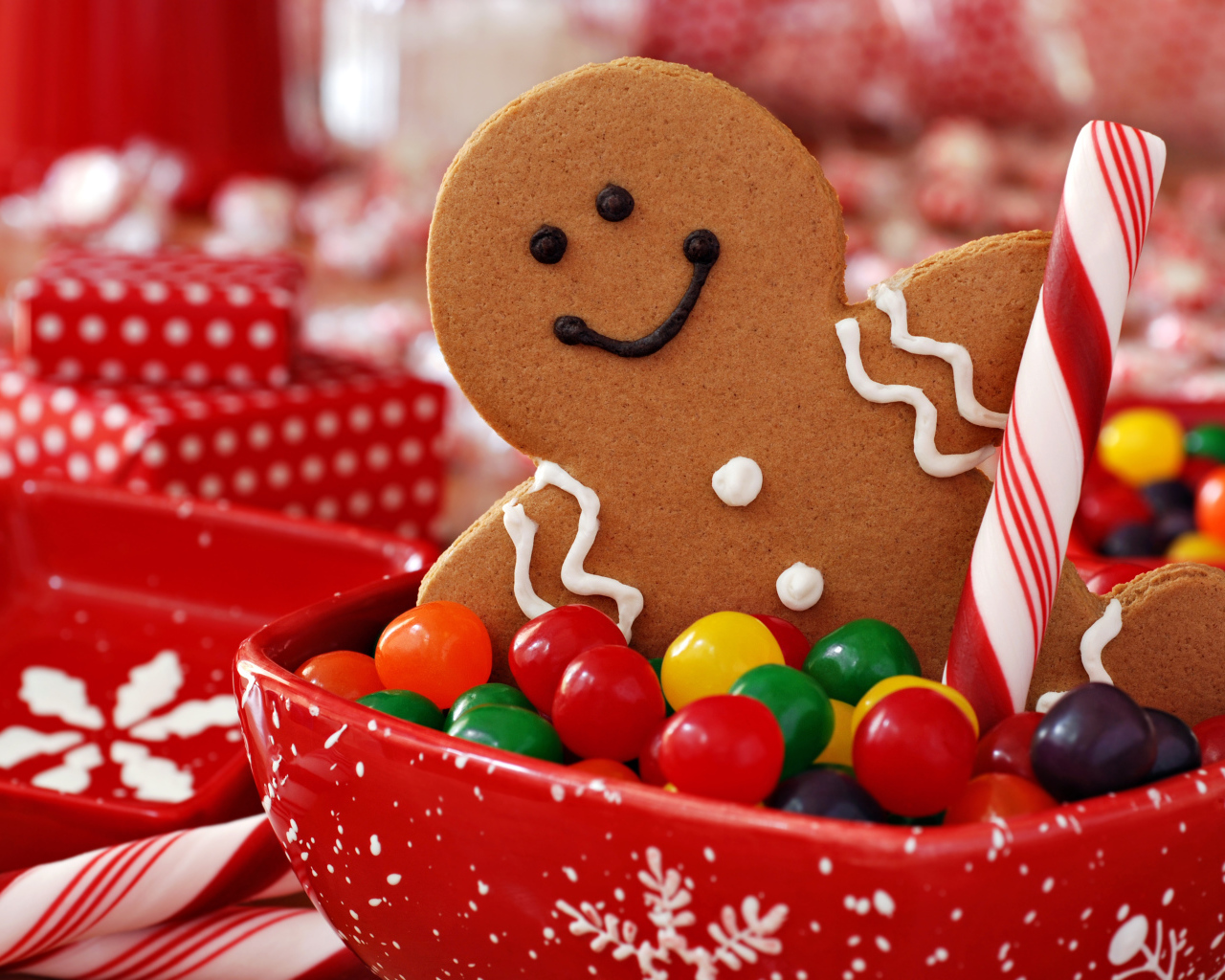 Candy, Biscuit - Happy Christmas Candy Beautiful , HD Wallpaper & Backgrounds