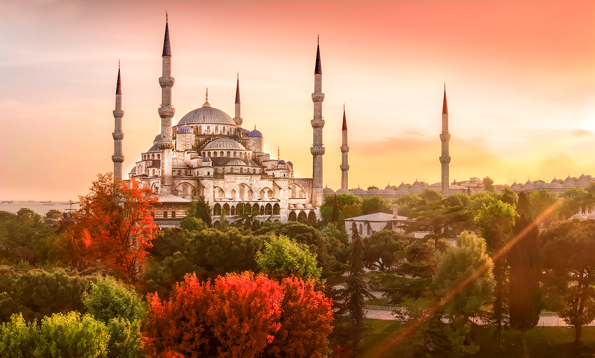 2048x1235, Blue Mosque Istanbul, Turkey 4k Wallpapers2 - Sultan Ahmed Mosque , HD Wallpaper & Backgrounds