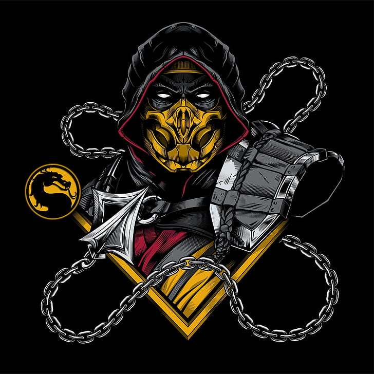 Mortal Kombat, Video Games, Scorpion, Hd Wallpaper - Scorpion Mortal Kombat Logo , HD Wallpaper & Backgrounds