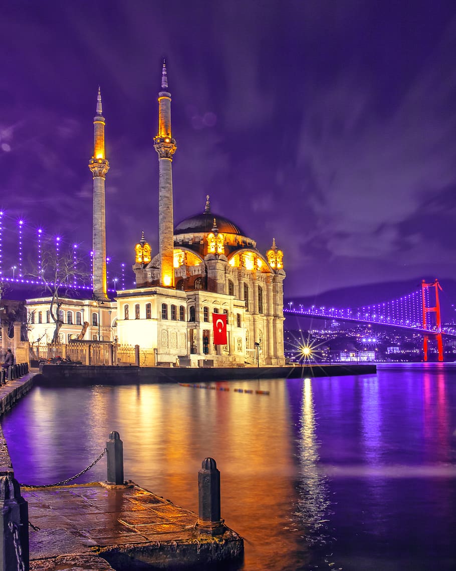 Turkey, Ortaköy Mosque, View, Vista, Scenic, Landscape, - Ortaköy Mosque , HD Wallpaper & Backgrounds