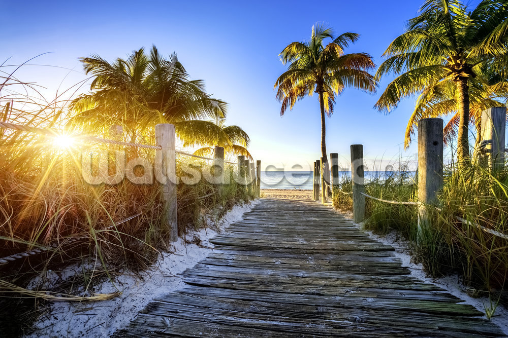 Boardwalk Sunrise Mural Wallpaper - Key Largo Vs Key West , HD Wallpaper & Backgrounds