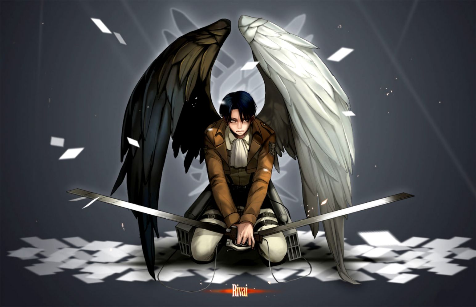 Angel Wallpapers Free - Levi Ackerman Wallpaper Hp , HD Wallpaper & Backgrounds