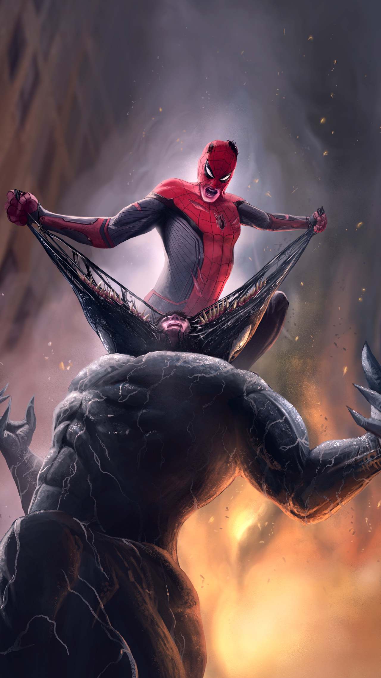 Venom Vs Spiderman Wallpaper Iphone , HD Wallpaper & Backgrounds