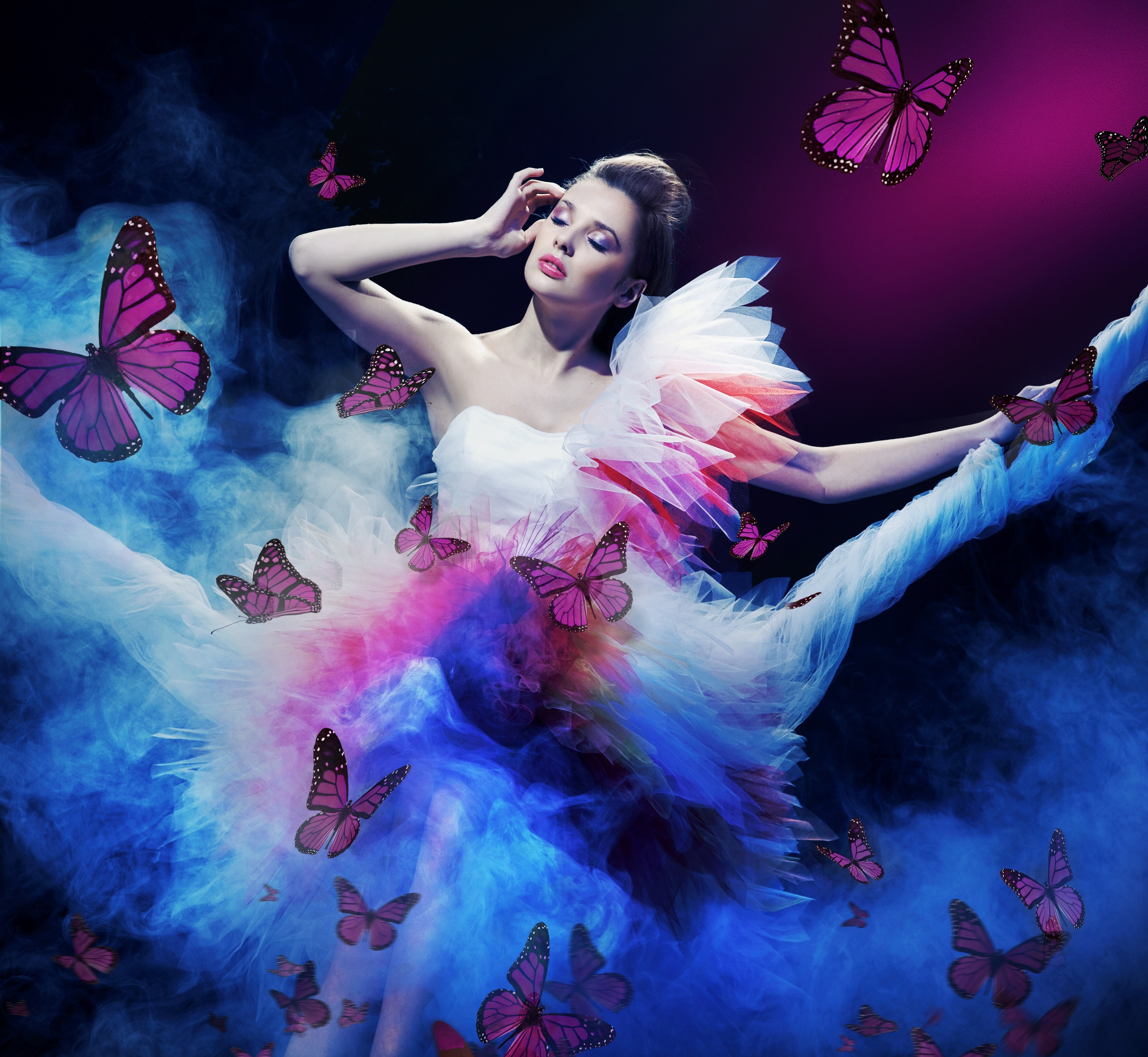 Girls Models With Butterfly , HD Wallpaper & Backgrounds