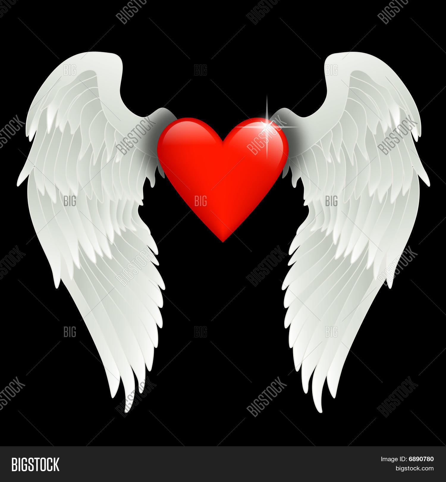 Heart With Wings Wallpaper - Red Heart With Angel Wings , HD Wallpaper & Backgrounds