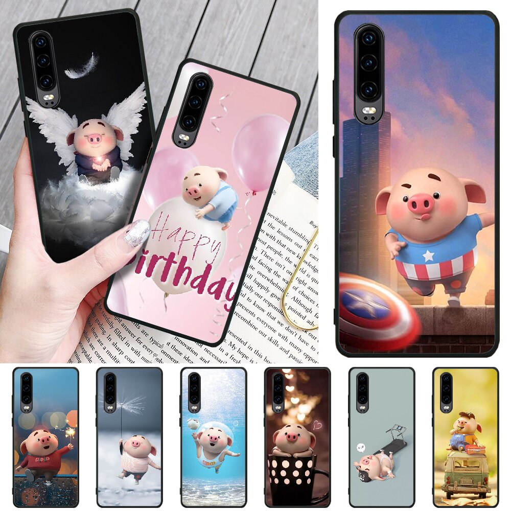 Byloving Cute Pig Wallpaper Soft Silicone Black Phone - Baiser De L Ange Tome , HD Wallpaper & Backgrounds
