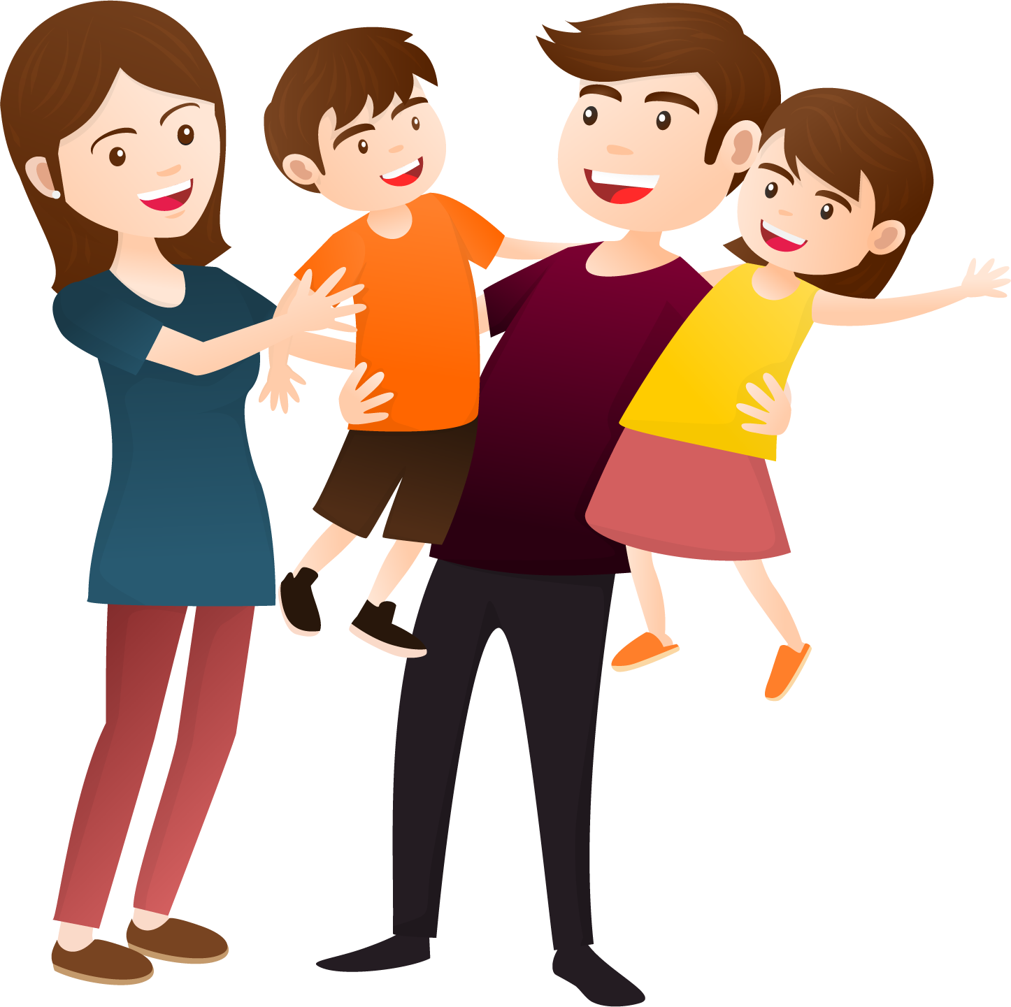 Family Desktop Wallpaper Clip Art - Happy Family Clipart Png , HD Wallpaper & Backgrounds