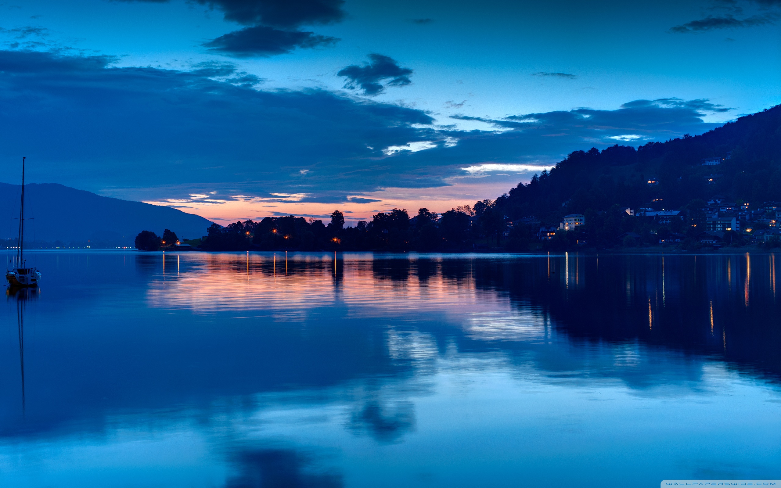Lake Wallpaper Night - Natural Pic Of Nature , HD Wallpaper & Backgrounds