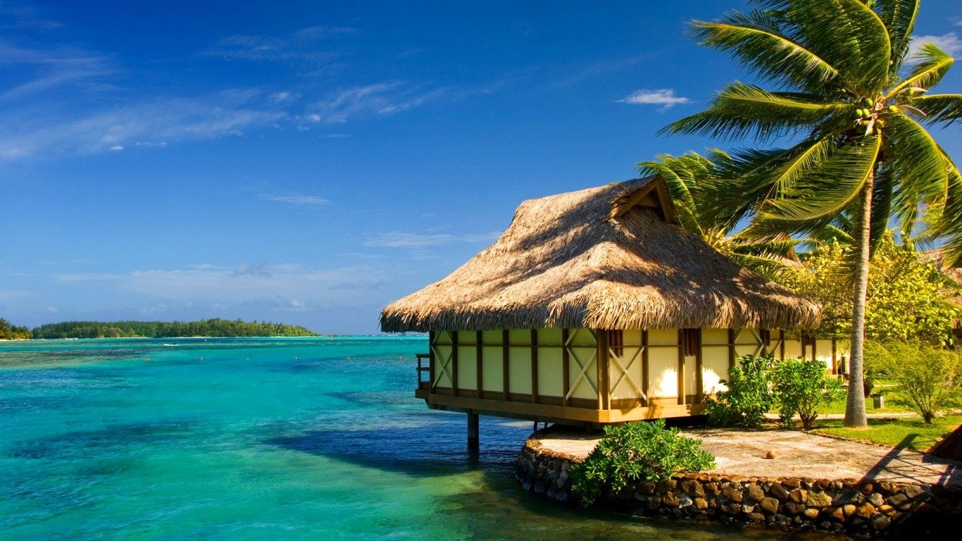 Tropical Paradise Beach Hut , HD Wallpaper & Backgrounds