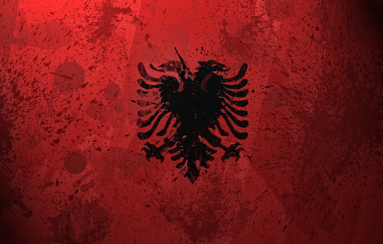 Photo Wallpaper Paint, Flag, Albania, Albania - Albanian Flag Wallpaper Hd , HD Wallpaper & Backgrounds