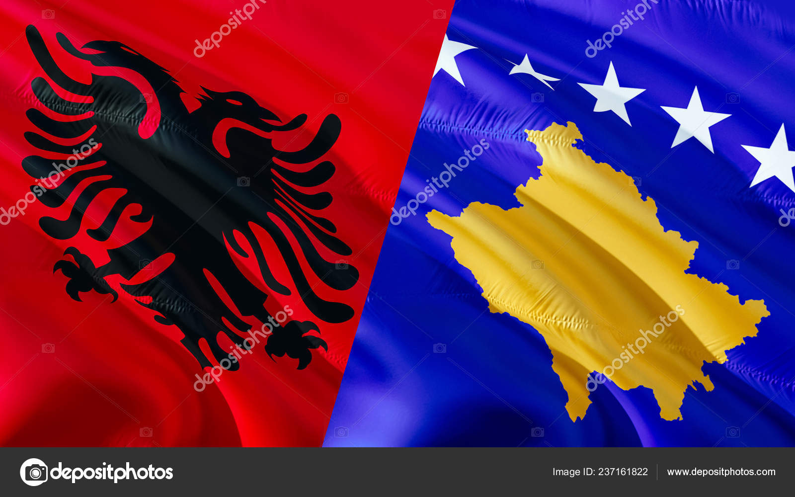 Albania Kosovo Flags Waving Flag Design Rendering Albania - Pray For Albania Kosovo , HD Wallpaper & Backgrounds