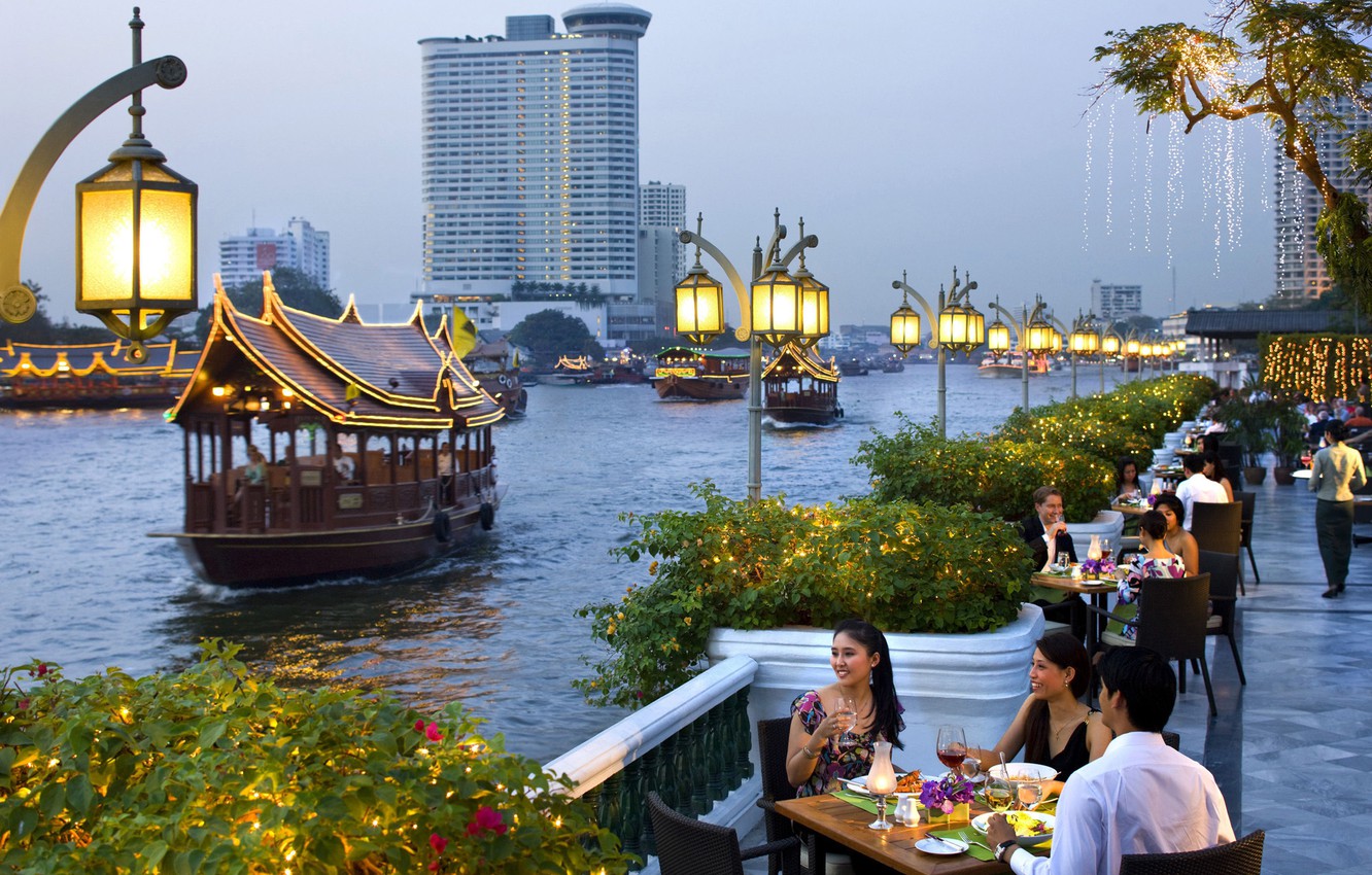 Photo Wallpaper City, The City, Thailand, Bangkok, - Riverside Terrace , HD Wallpaper & Backgrounds