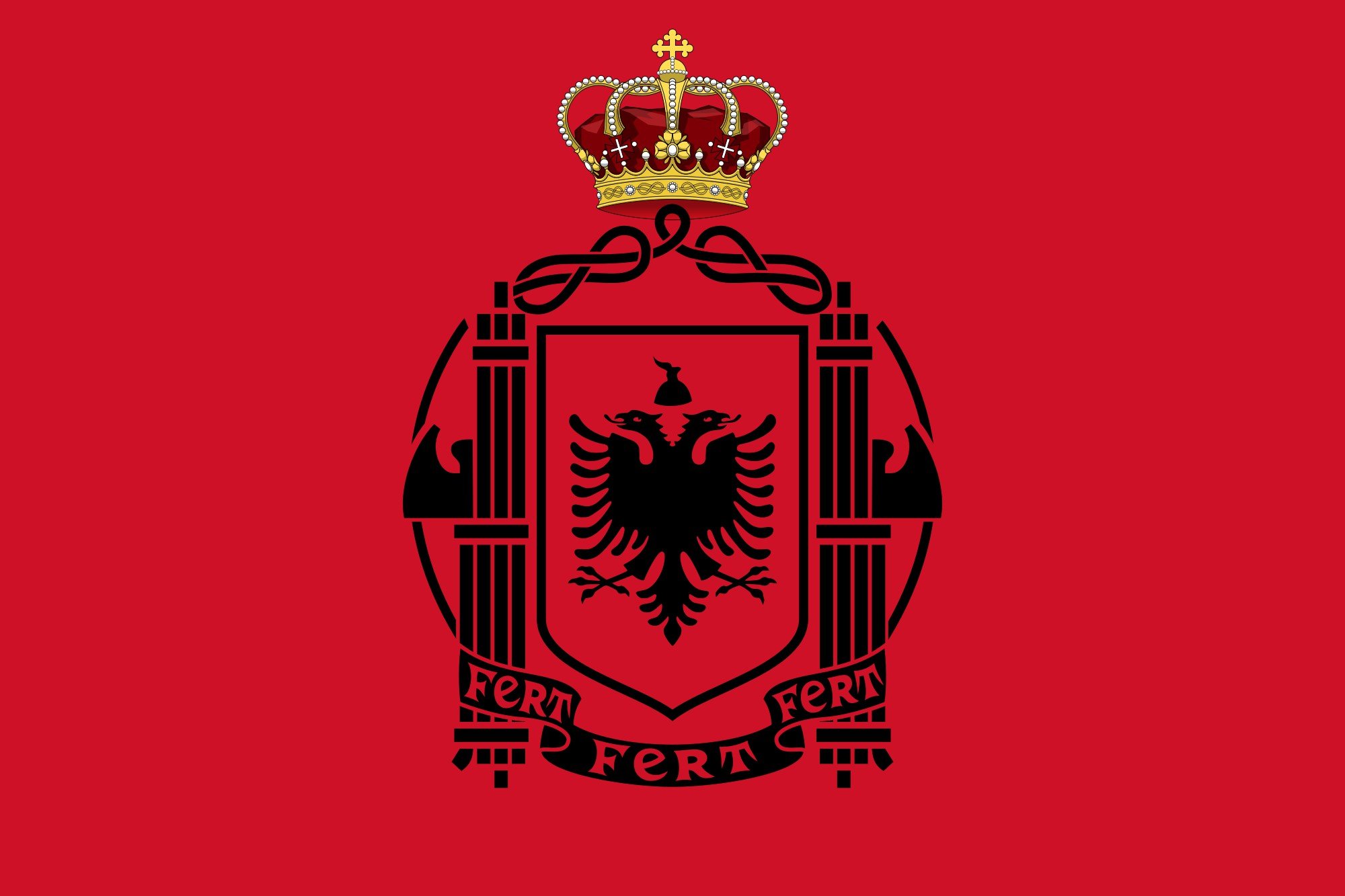 2000px-flag Of Albania Svg Wallpaper - Kingdom Of Albania Flag , HD Wallpaper & Backgrounds