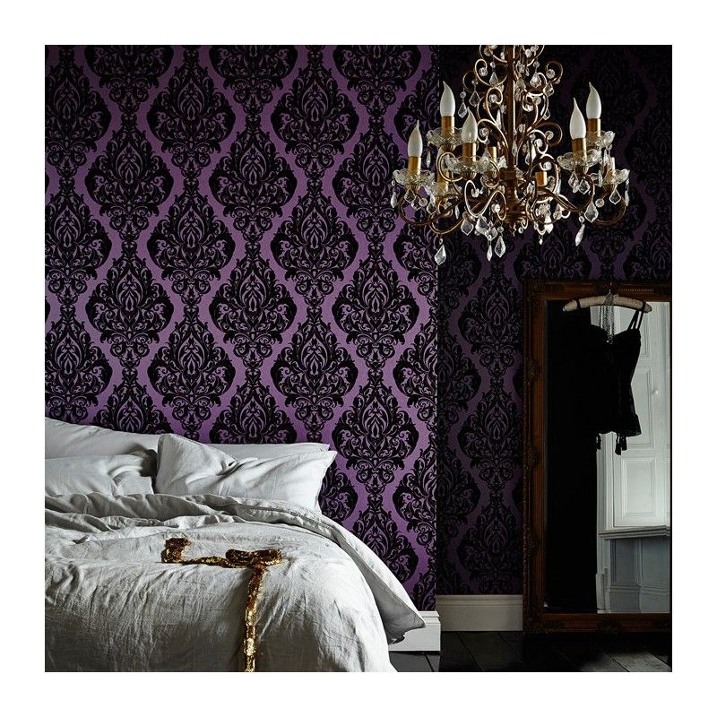 Dark Purple Velvet Wallpaper In Room , HD Wallpaper & Backgrounds