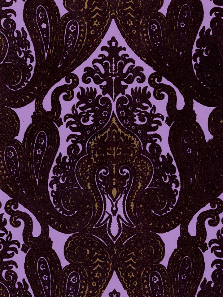 Velvet Flocked Wallpaper - Purple Paisley Velvet Fabric , HD Wallpaper & Backgrounds