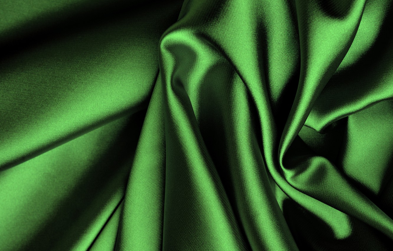 Photo Wallpaper Green, Silk, Fabric, Folds, Satin - Green Silk Background , HD Wallpaper & Backgrounds