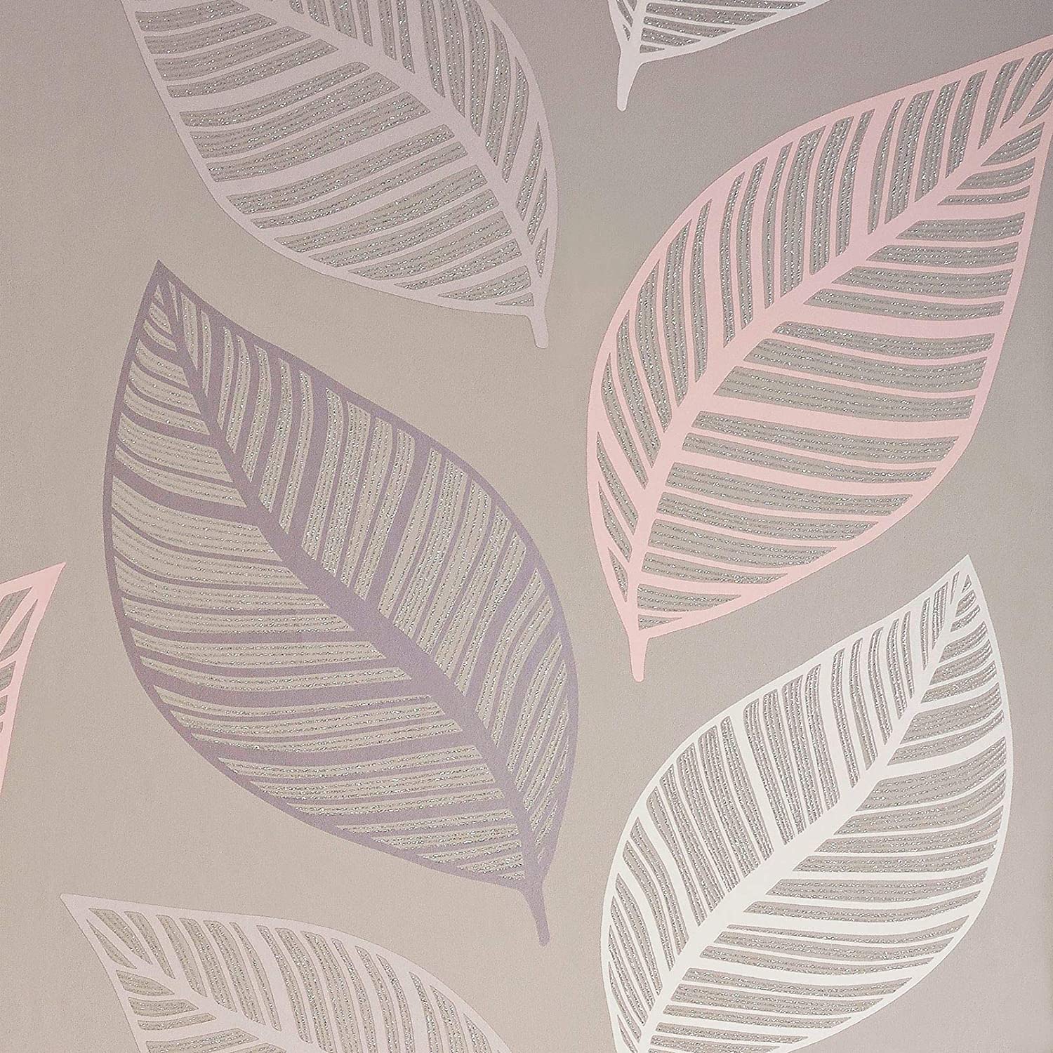 Crown Emporium Elba Leaf Wallpaper Blush Pink Taupe , HD Wallpaper & Backgrounds