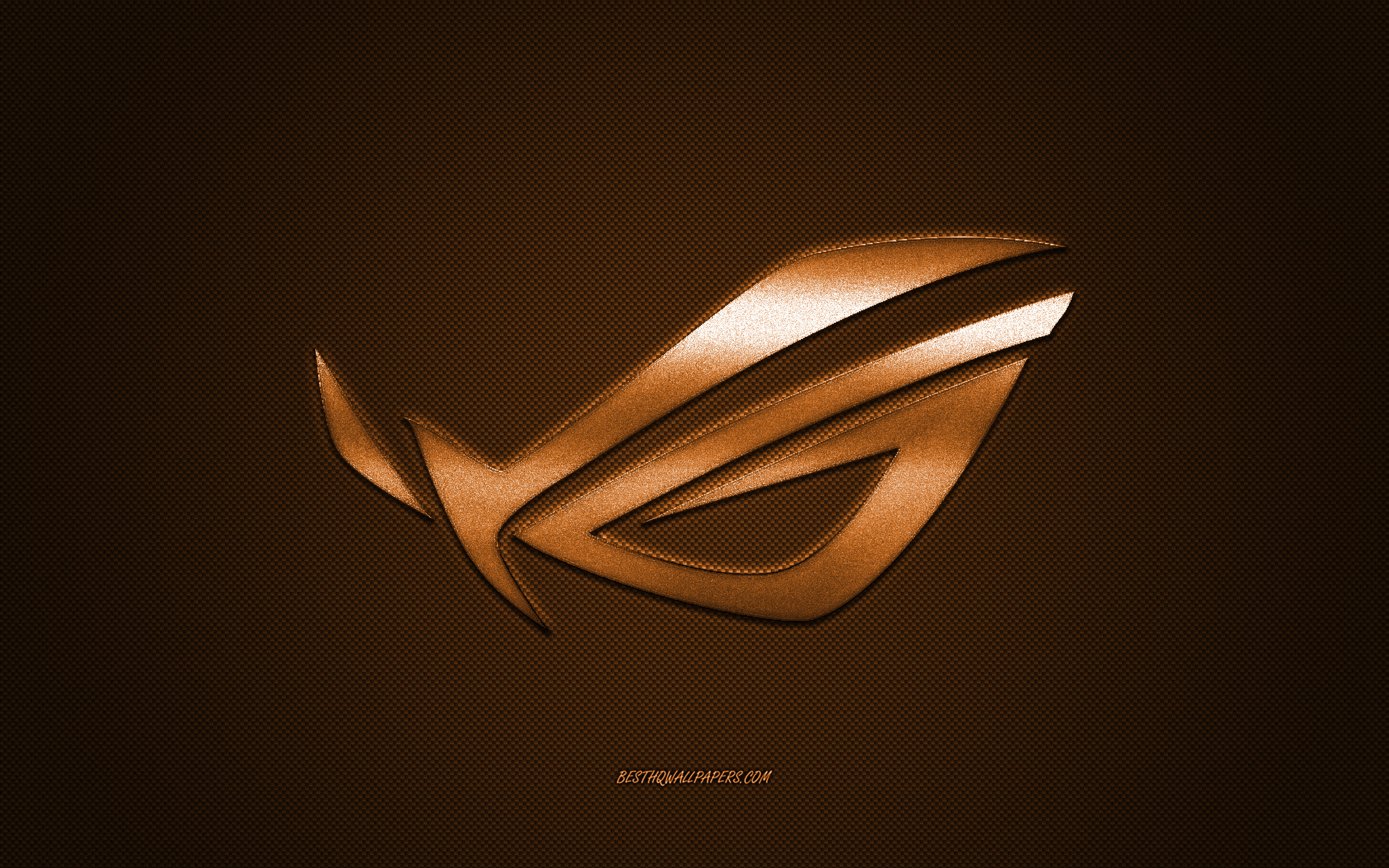 Rog Logo, Bronze Shiny Logo, Republic Of Gamers, Rog - Asus Logo On Carbon , HD Wallpaper & Backgrounds