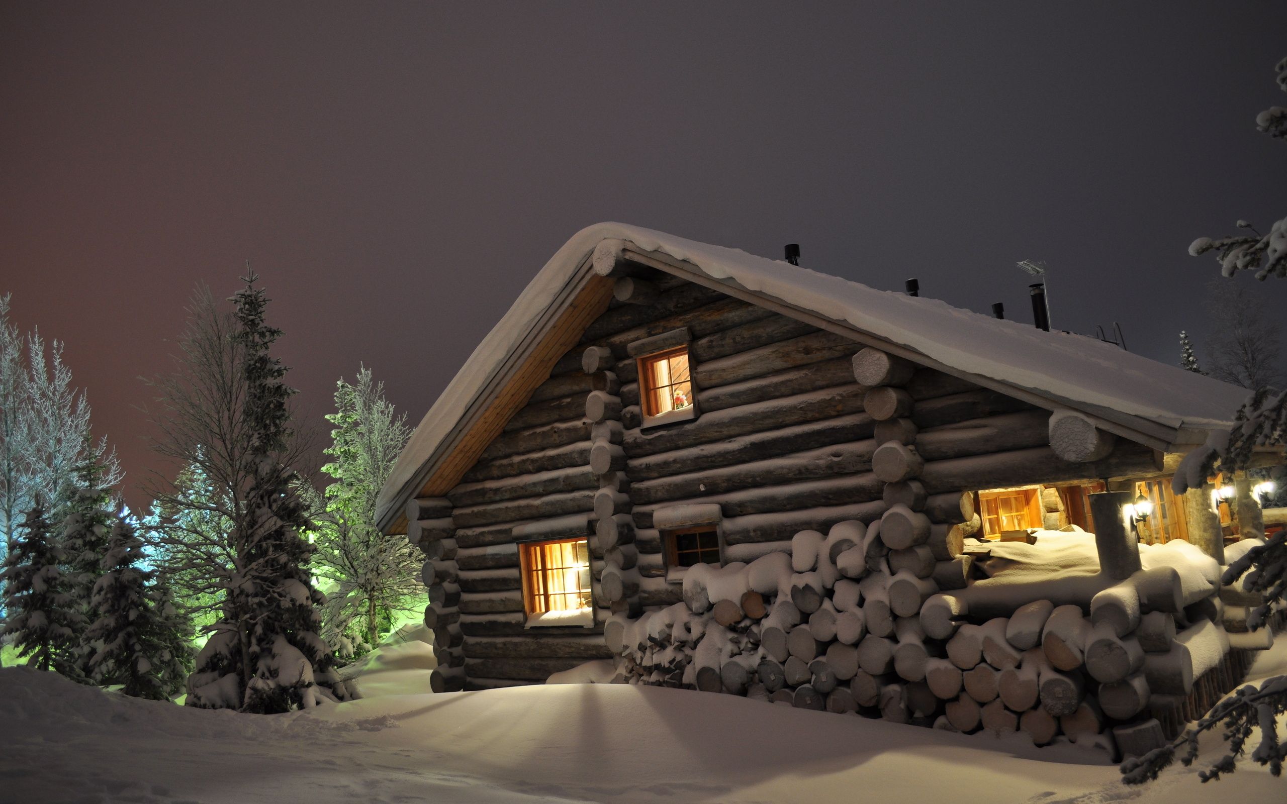 Winter House In Wood , HD Wallpaper & Backgrounds
