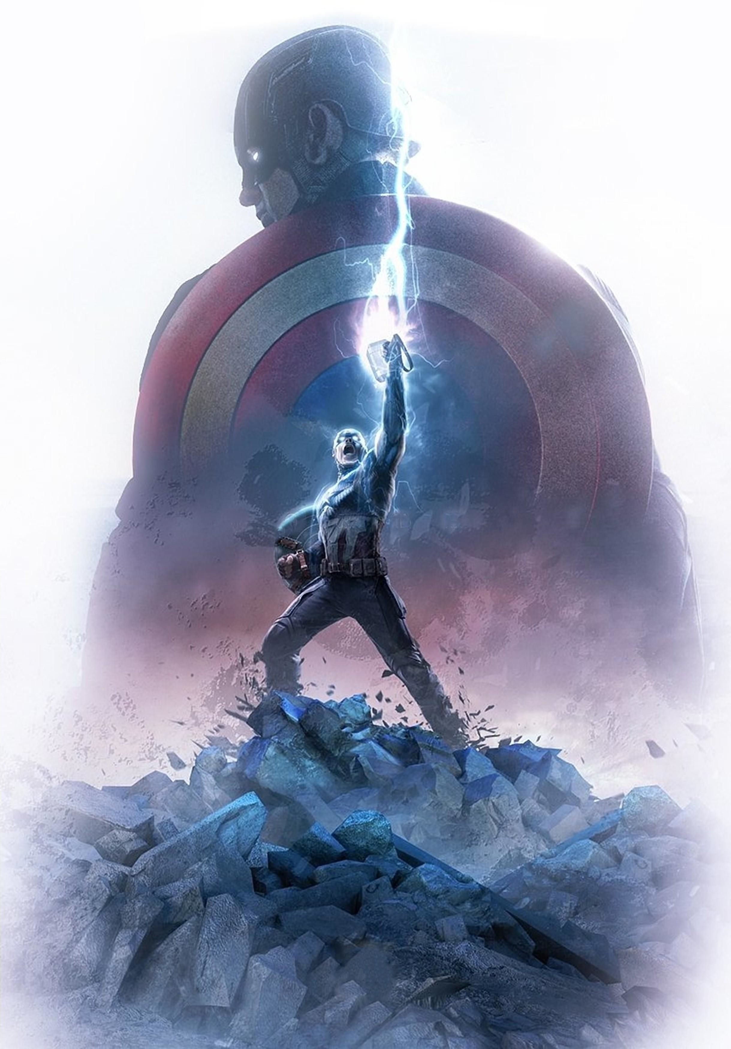 Captain America Thor Hammer Wallpaper, Hd Artist 4k - Captain America With Hammer , HD Wallpaper & Backgrounds