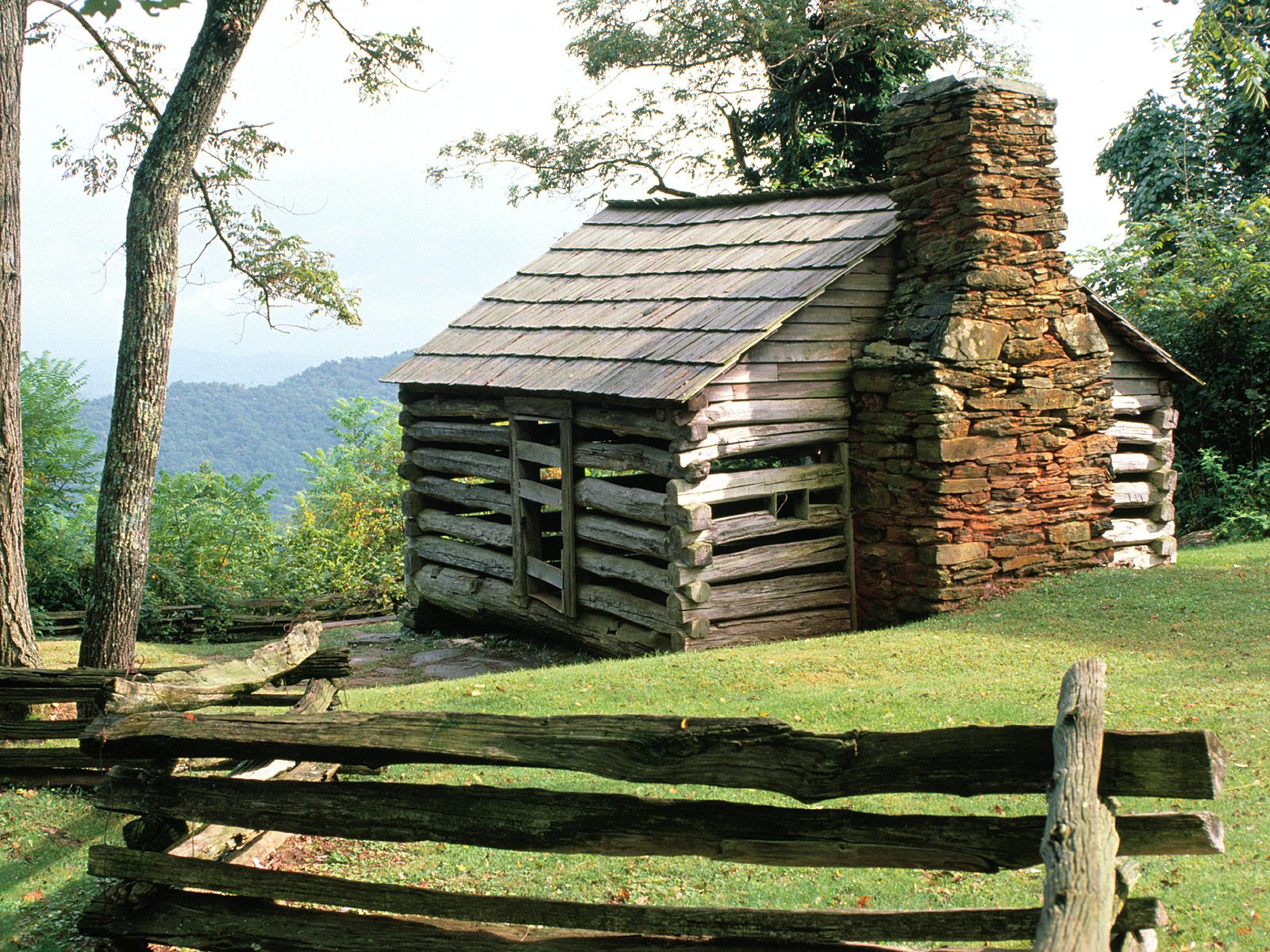 Old Log Cabins Blue Ridge Mountains , HD Wallpaper & Backgrounds