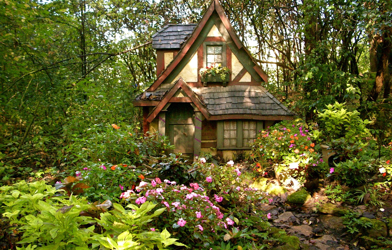 Photo Wallpaper Summer, Plants, Garden, Yard, Summer, - Fairy Tale Cottage House , HD Wallpaper & Backgrounds