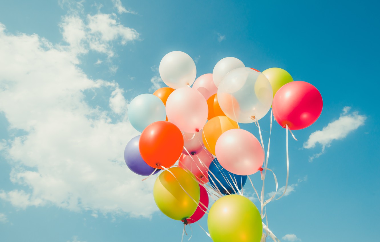 Wallpaper Summer, The Sky, The Sun, Happiness, Balloons - Colorful Balloons , HD Wallpaper & Backgrounds