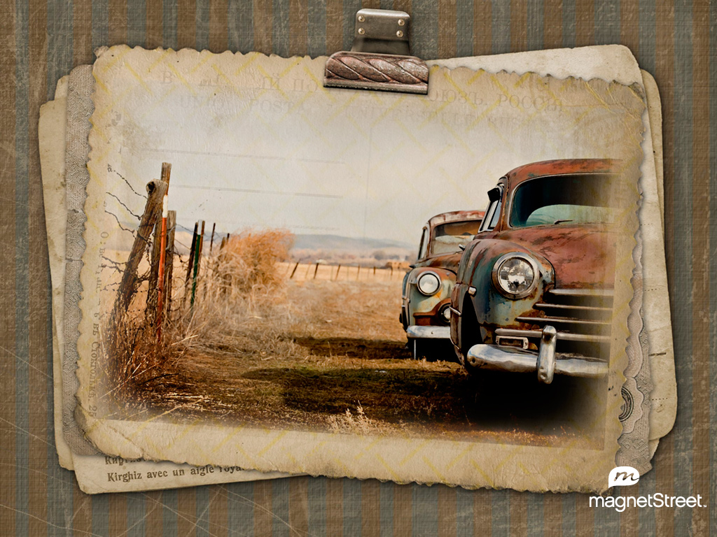Rustic Wallpaper - Vintage Cars Art , HD Wallpaper & Backgrounds