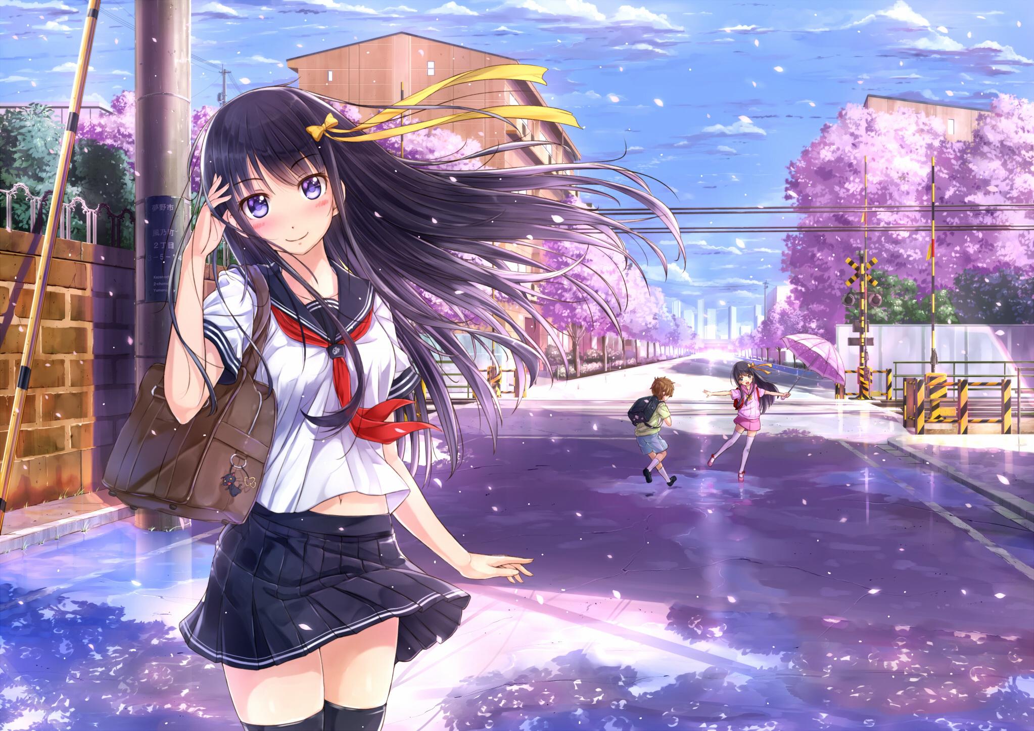 Casino, Girl, Anime - Black Hair Anime School Girl , HD Wallpaper & Backgrounds