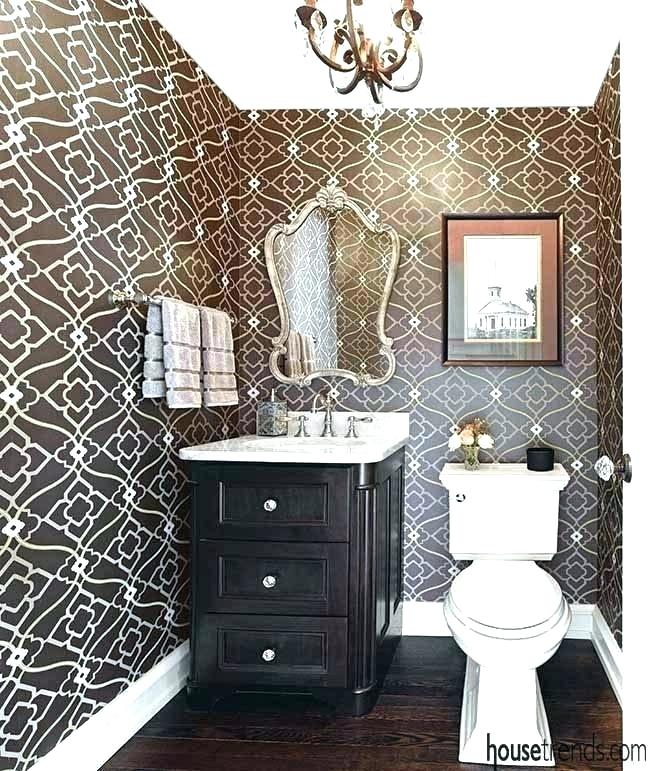 Powder Room Wallpaper Ideas - Bathroom , HD Wallpaper & Backgrounds