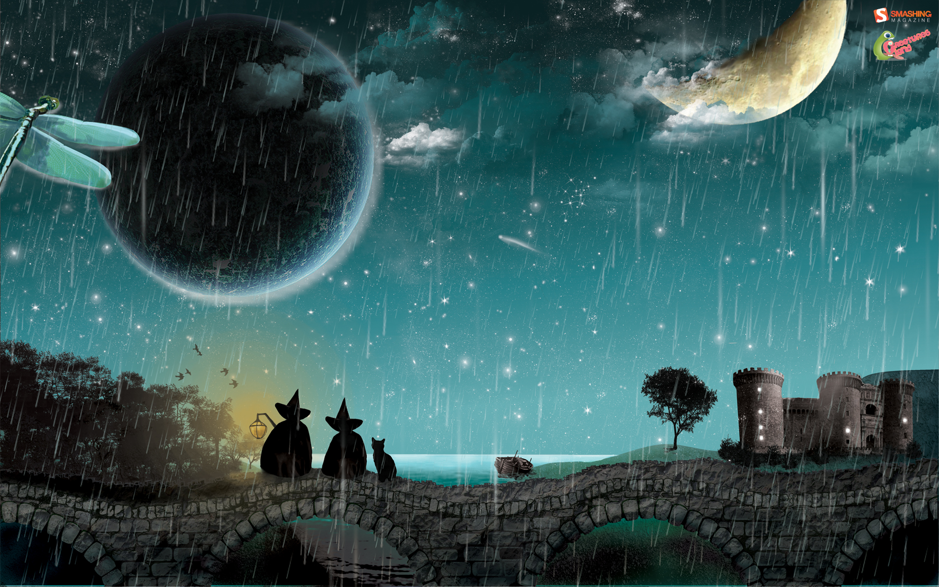 Fairytale Wallpaper 56288 - Rain And Moon , HD Wallpaper & Backgrounds