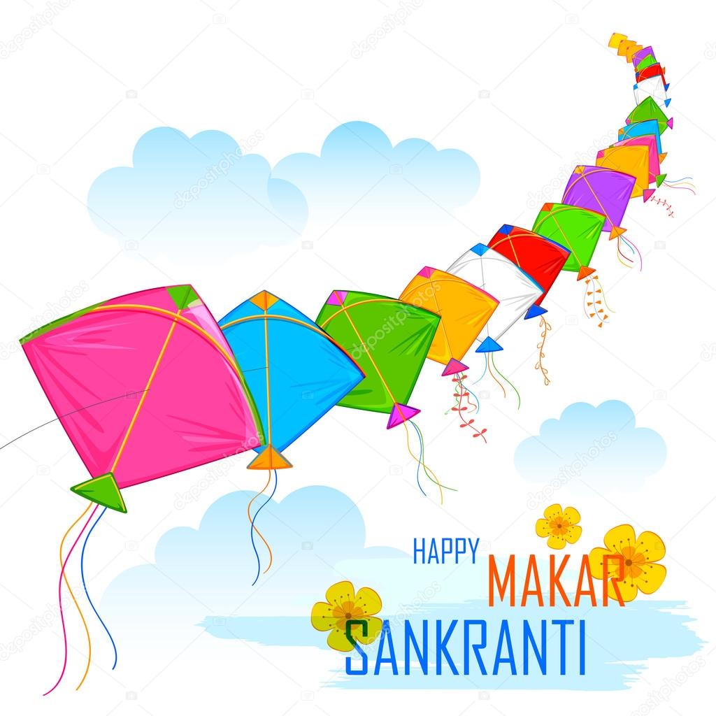 Makar Sankranti Wallpaper With Colorful Kite Stock - Makar Sankranti Clipart , HD Wallpaper & Backgrounds