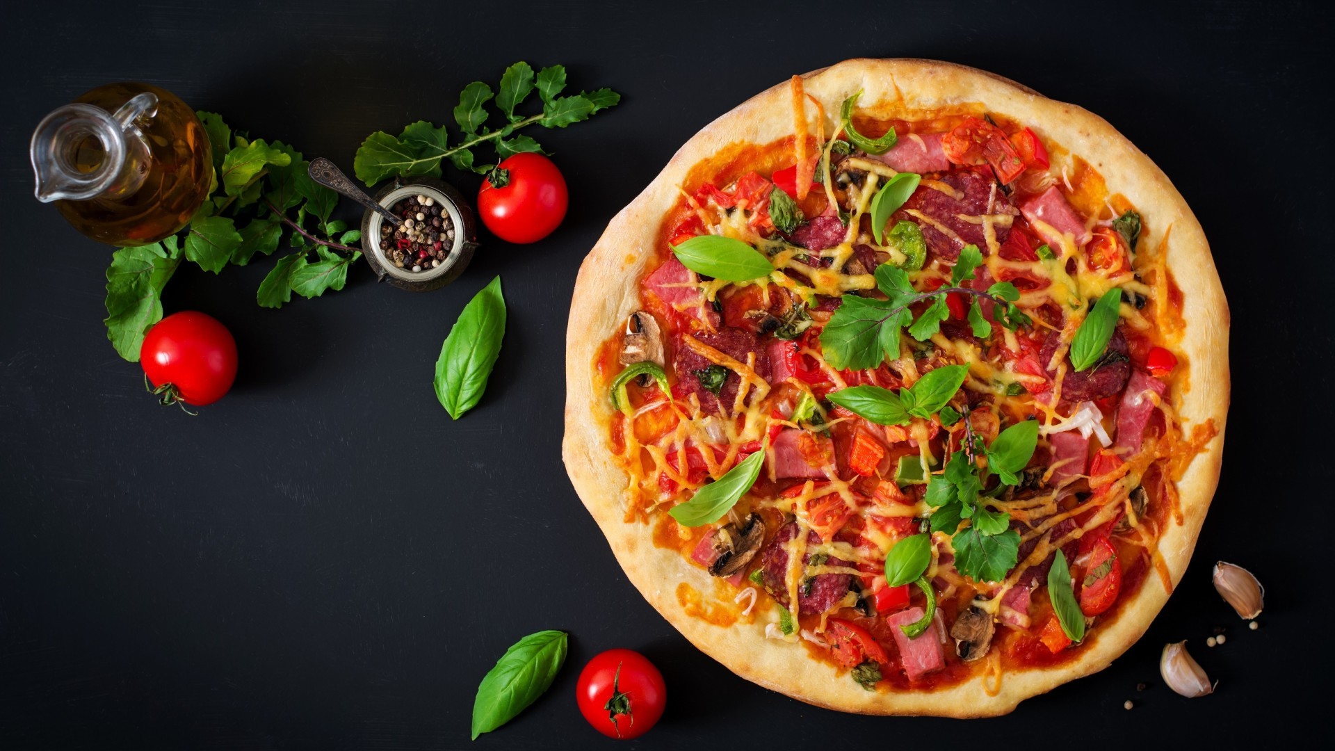 Pizza, Fast Food, Vegetables - Pizza Fast Food , HD Wallpaper & Backgrounds