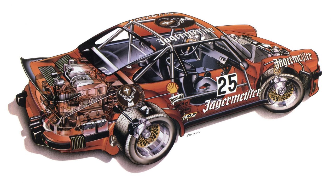 Porsche 934 Turbo Rsr Cutaway Classic Race Car Wallpaper - Porsche 935 Cutaway , HD Wallpaper & Backgrounds